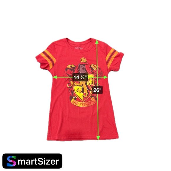 Harry Potter Gryffindor Red Gold Graphic Fitted T-Shirt Sz L - Picture 6 of 7